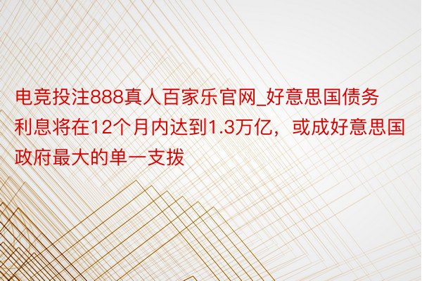电竞投注888真人百家乐官网_好意思国债务利息将在12个月内达到1.3万亿，或成好意思国政府最大的单一支拨