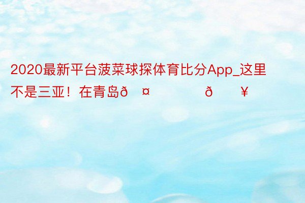 2020最新平台菠菜球探体育比分App_这里不是三亚！在青岛🤔❤️‍🔥