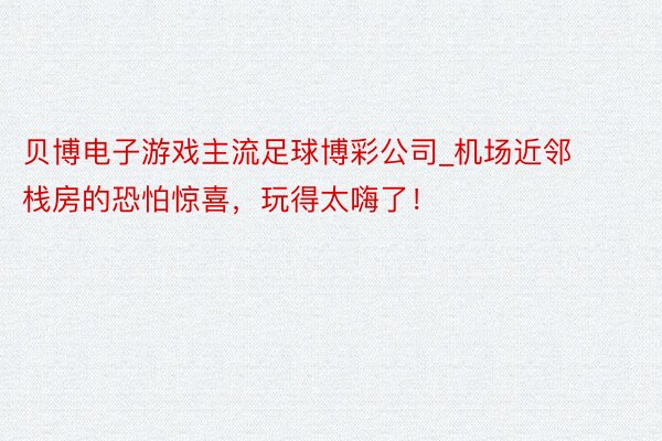 贝博电子游戏主流足球博彩公司_机场近邻栈房的恐怕惊喜，玩得太嗨了！