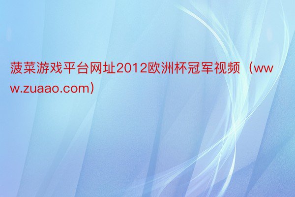 菠菜游戏平台网址2012欧洲杯冠军视频（www.zuaao.com）
